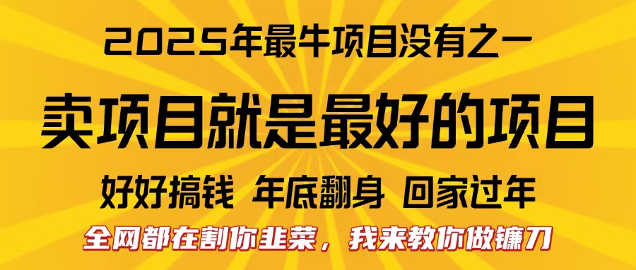 全网都在割你韭菜，我来教你做镰刀。卖项目就是最好的项目，2025年最牛互联网项目大成网创吧-网创项目资源站-副业项目-创业项目-搞钱项目大成网创吧