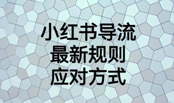 小红书导流最新规则应对方式【揭秘】大成网创吧-网创项目资源站-副业项目-创业项目-搞钱项目大成网创吧
