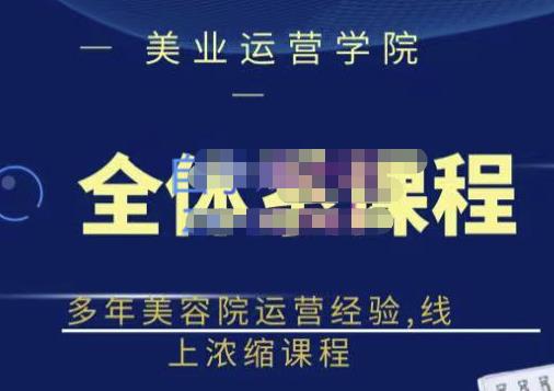 网红美容院全套营销落地课程，多年美容院运营经验，线上浓缩课程大成网创吧-网创项目资源站-副业项目-创业项目-搞钱项目大成网创吧