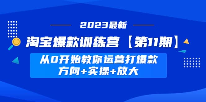 淘宝爆款训练营【第11期】 从0开始教你运营打爆款，方向+实操+放大大成网创吧-网创项目资源站-副业项目-创业项目-搞钱项目大成网创吧