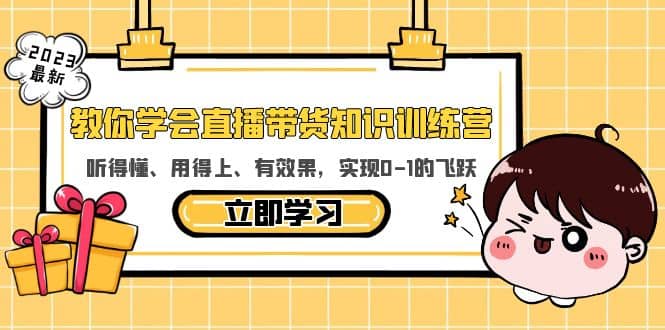 教你学会直播带货知识训练营，听得懂、用得上、有效果，实现0-1的飞跃大成网创吧-网创项目资源站-副业项目-创业项目-搞钱项目大成网创吧