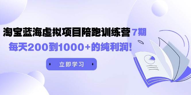 黄岛主《淘宝蓝海虚拟项目陪跑训练营7期》每天200到1000+的纯利润大成网创吧-网创项目资源站-副业项目-创业项目-搞钱项目大成网创吧