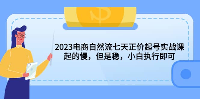 2023电商自然流七天正价起号实战课：起的慢，但是稳，小白执行即可大成网创吧-网创项目资源站-副业项目-创业项目-搞钱项目大成网创吧