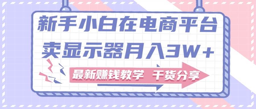新手小白如何做到在电商平台卖显示器月入3W+，最新赚钱教学干货分享大成网创吧-网创项目资源站-副业项目-创业项目-搞钱项目大成网创吧