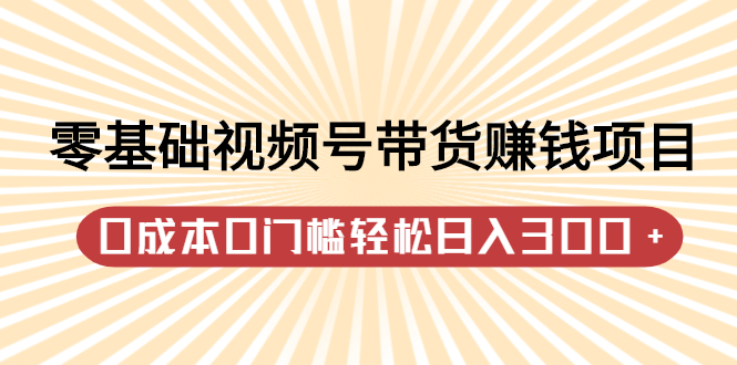 零基础视频号带货赚钱项目,0成本0门槛轻松日入300+【视频教程】大成网创吧-网创项目资源站-副业项目-创业项目-搞钱项目大成网创吧