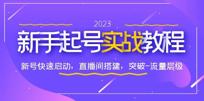 0-1新手起号实战教程：新号快速启动，直播间怎样搭建，突破-流量层级大成网创吧-网创项目资源站-副业项目-创业项目-搞钱项目大成网创吧