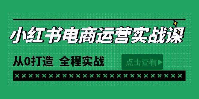 最新小红书·电商运营实战课，从0打造  全程实战（65节视频课）大成网创吧-网创项目资源站-副业项目-创业项目-搞钱项目大成网创吧