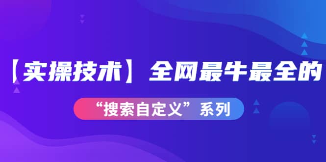【实操技术】全网最牛最全的“搜索自定义”系列！价值698元大成网创吧-网创项目资源站-副业项目-创业项目-搞钱项目大成网创吧