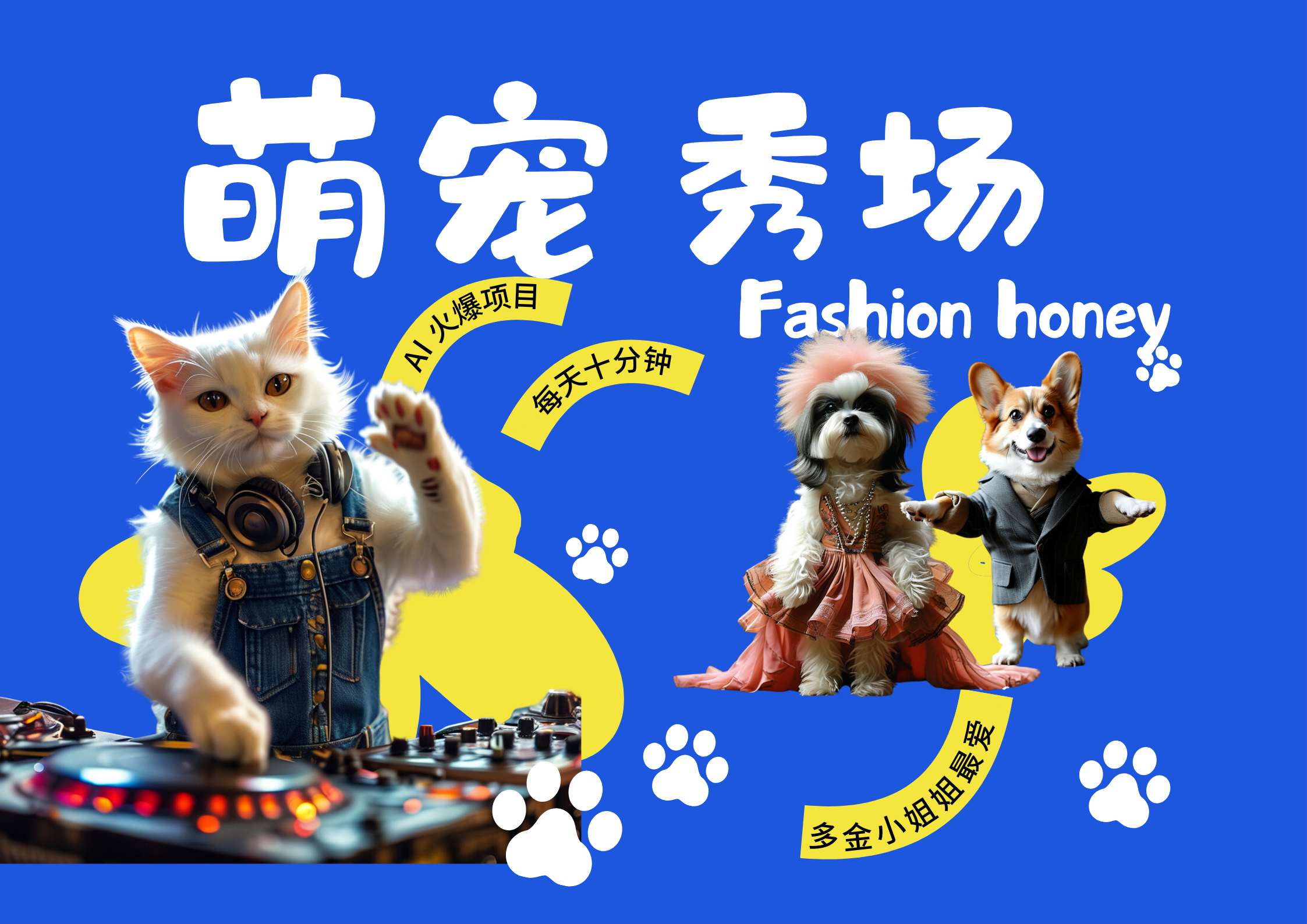 酷飒动物跳舞走秀  时尚喵FASHION汪 多金小姐姐最爱的 轻松月入破万大成网创吧-网创项目资源站-副业项目-创业项目-搞钱项目大成网创吧