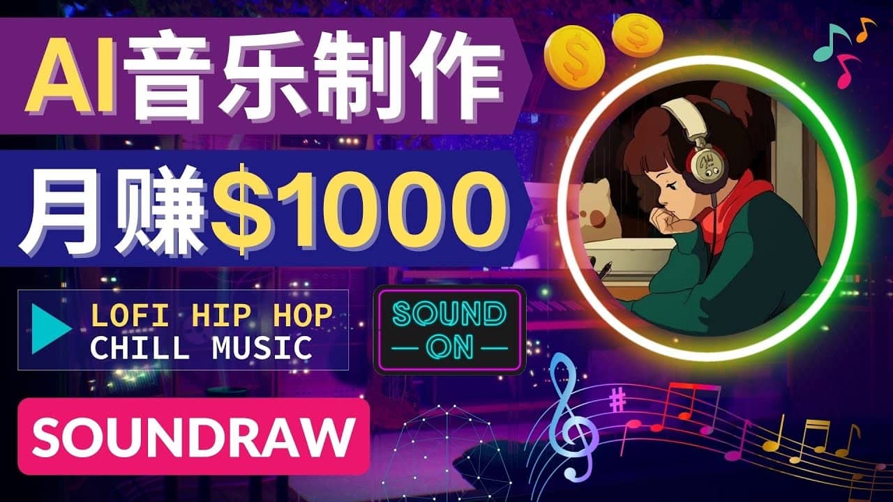 无需任何音乐基础： 使用AI软件制作Lofi Hip Hop Chill Music 月赚1000美元大成网创吧-网创项目资源站-副业项目-创业项目-搞钱项目大成网创吧
