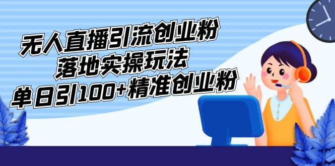 外面收费3980的无人直播引流创业粉落地实操玩法，单日引100+精准创业粉大成网创吧-网创项目资源站-副业项目-创业项目-搞钱项目大成网创吧