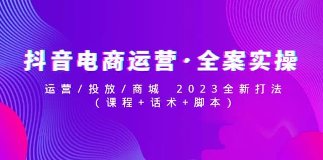 抖音电商运营·全案实操：运营/投放/商城 2023全新打法大成网创吧-网创项目资源站-副业项目-创业项目-搞钱项目大成网创吧