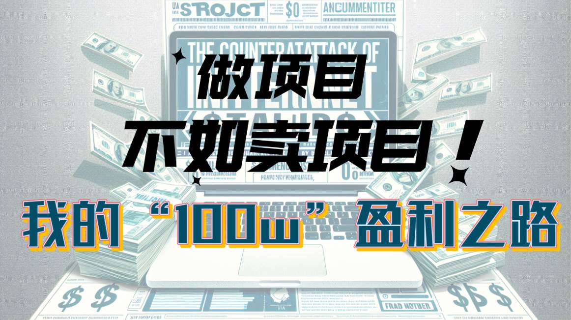为什么做项目不如卖项目？我的100W+盈利之路大成网创吧-网创项目资源站-副业项目-创业项目-搞钱项目大成网创吧