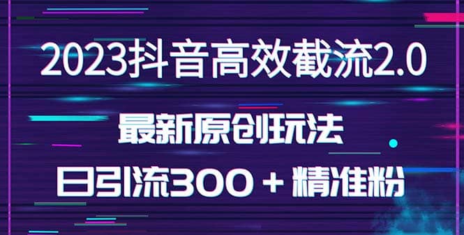 日引300＋创业粉，独家抖音高效截流2.0玩法（价值1280）大成网创吧-网创项目资源站-副业项目-创业项目-搞钱项目大成网创吧