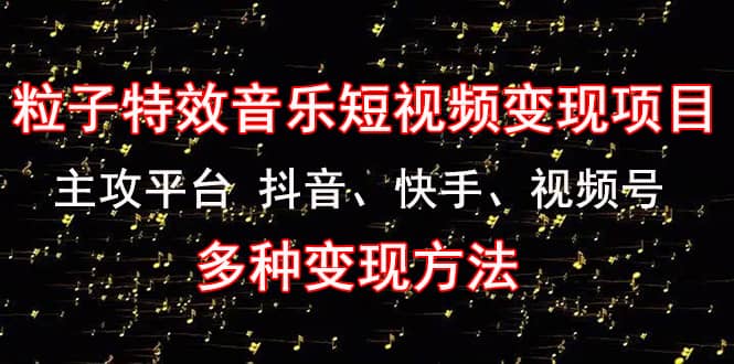 《粒子特效音乐短视频变现项目》主攻平台 抖音、快手、视频号 多种变现方法大成网创吧-网创项目资源站-副业项目-创业项目-搞钱项目大成网创吧