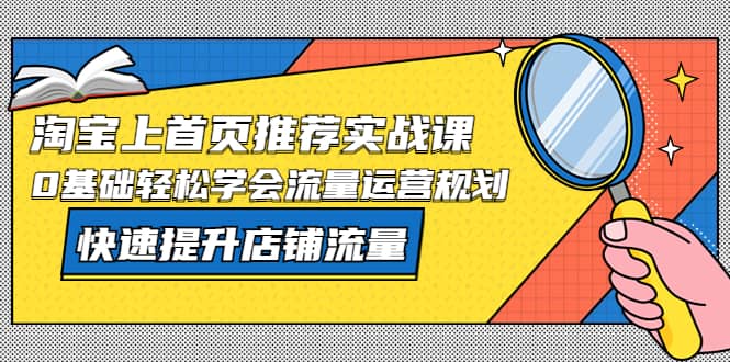 淘宝上首页/推荐实战课：0基础轻松学会流量运营规划，快速提升店铺流量大成网创吧-网创项目资源站-副业项目-创业项目-搞钱项目大成网创吧