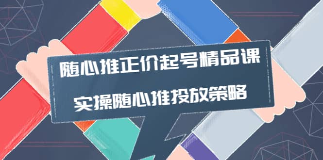 随心推正价起号精品课，实操随心推投放策略（5节课-价值298）大成网创吧-网创项目资源站-副业项目-创业项目-搞钱项目大成网创吧