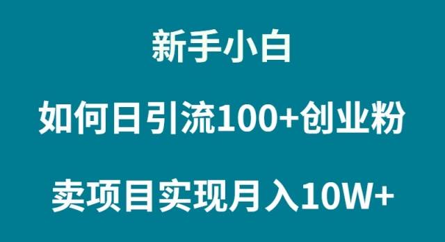 新手小白如何通过卖项目实现月入10W+大成网创吧-网创项目资源站-副业项目-创业项目-搞钱项目大成网创吧