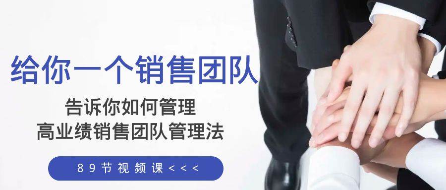 给你一个销售团队，告诉你如何管理，高业绩销售团队管理法（89节课）大成网创吧-网创项目资源站-副业项目-创业项目-搞钱项目大成网创吧