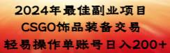 2024年最佳副业项目 CSGO饰品装备交易 轻易操作单账号日入200+大成网创吧-网创项目资源站-副业项目-创业项目-搞钱项目大成网创吧