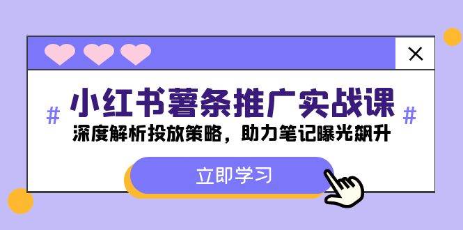 小红书-薯 条 推 广 实战课：深度解析投放策略，助力笔记曝光飙升大成网创吧-网创项目资源站-副业项目-创业项目-搞钱项目大成网创吧