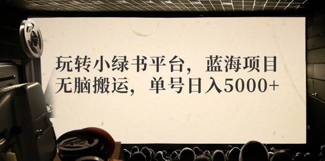 玩转小绿书平台，蓝海项目，无脑搬运，单号日入5000+大成网创吧-网创项目资源站-副业项目-创业项目-搞钱项目大成网创吧