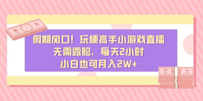 假期风口！玩梗高手小游戏直播，无需露脸，每天2小时，小白也可月入2W+大成网创吧-网创项目资源站-副业项目-创业项目-搞钱项目大成网创吧