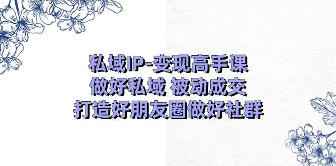 私域IP-变现高手课：做好私域 被动成交，打造好朋友圈做好社群（18节）大成网创吧-网创项目资源站-副业项目-创业项目-搞钱项目大成网创吧