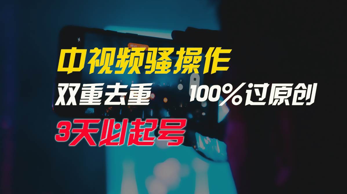 中视频骚操作，双重去重100%过原创，3天比必起号，简单无脑，月入3W+大成网创吧-网创项目资源站-副业项目-创业项目-搞钱项目大成网创吧