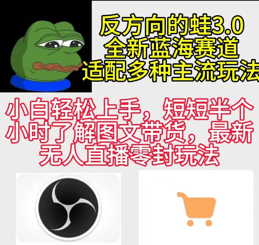 反方向的蛙3.0，图文最新玩法，变现多元化，新蓝海项目，小白轻松上手大成网创吧-网创项目资源站-副业项目-创业项目-搞钱项目大成网创吧