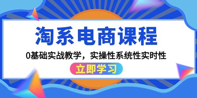 淘系电商课程，0基础实战教学，实操性系统性实时性（15节课）大成网创吧-网创项目资源站-副业项目-创业项目-搞钱项目大成网创吧