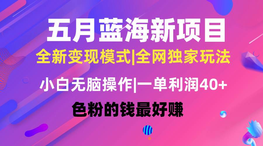 五月蓝海项目全新玩法，小白无脑操作，一天几分钟，矩阵操作，月入4万+大成网创吧-网创项目资源站-副业项目-创业项目-搞钱项目大成网创吧