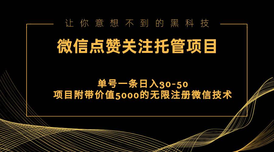 视频号托管点赞关注，单微信30-50元，附带价值5000无限注册微信技术大成网创吧-网创项目资源站-副业项目-创业项目-搞钱项目大成网创吧
