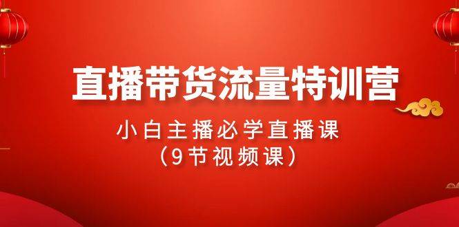 2024直播带货流量特训营，小白主播必学直播课（9节视频课）大成网创吧-网创项目资源站-副业项目-创业项目-搞钱项目大成网创吧
