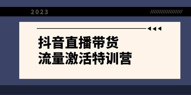 抖音直播带货-流量激活特训营，入行新手小白主播必学（21节课+资料）大成网创吧-网创项目资源站-副业项目-创业项目-搞钱项目大成网创吧