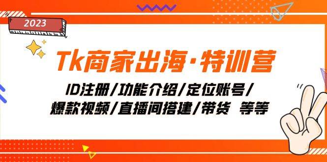 Tk商家出海·特训营：ID注册/功能介绍/定位账号/爆款视频/直播间搭建/带货大成网创吧-网创项目资源站-副业项目-创业项目-搞钱项目大成网创吧
