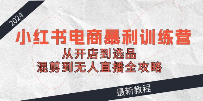 2024小红书电商暴利训练营：从开店到选品，混剪到无人直播全攻略大成网创吧-网创项目资源站-副业项目-创业项目-搞钱项目大成网创吧