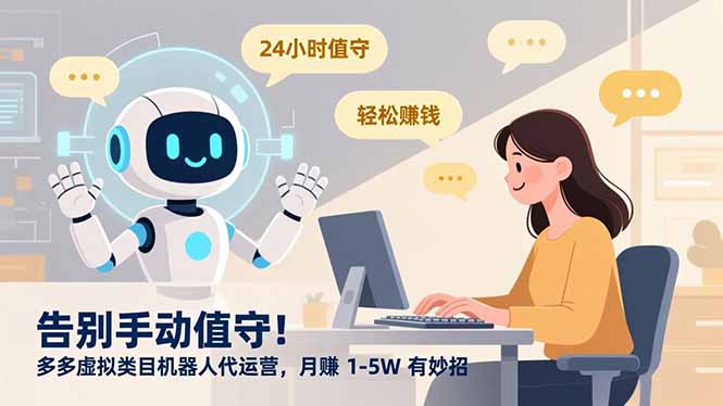 告别手动值守！多多虚拟类目机器人代运营，月赚 1-5W 有妙招大成网创吧-网创项目资源站-副业项目-创业项目-搞钱项目大成网创吧