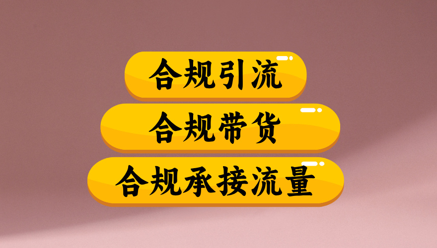 合规引流、合规并且高效地做带货、合规承接流量（揭秘）大成网创吧-网创项目资源站-副业项目-创业项目-搞钱项目大成网创吧