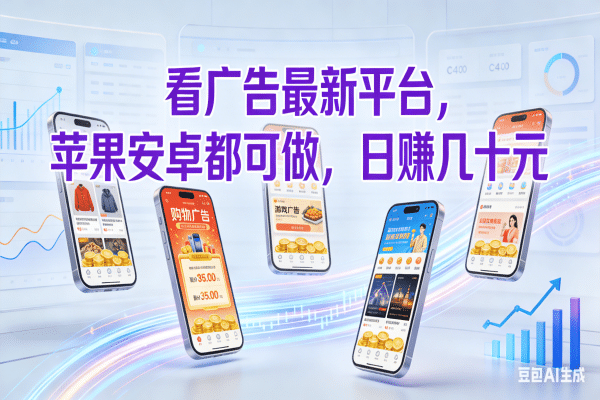 看广告最新平台，苹果安卓都可做，日赚几十元大成网创吧-网创项目资源站-副业项目-创业项目-搞钱项目大成网创吧