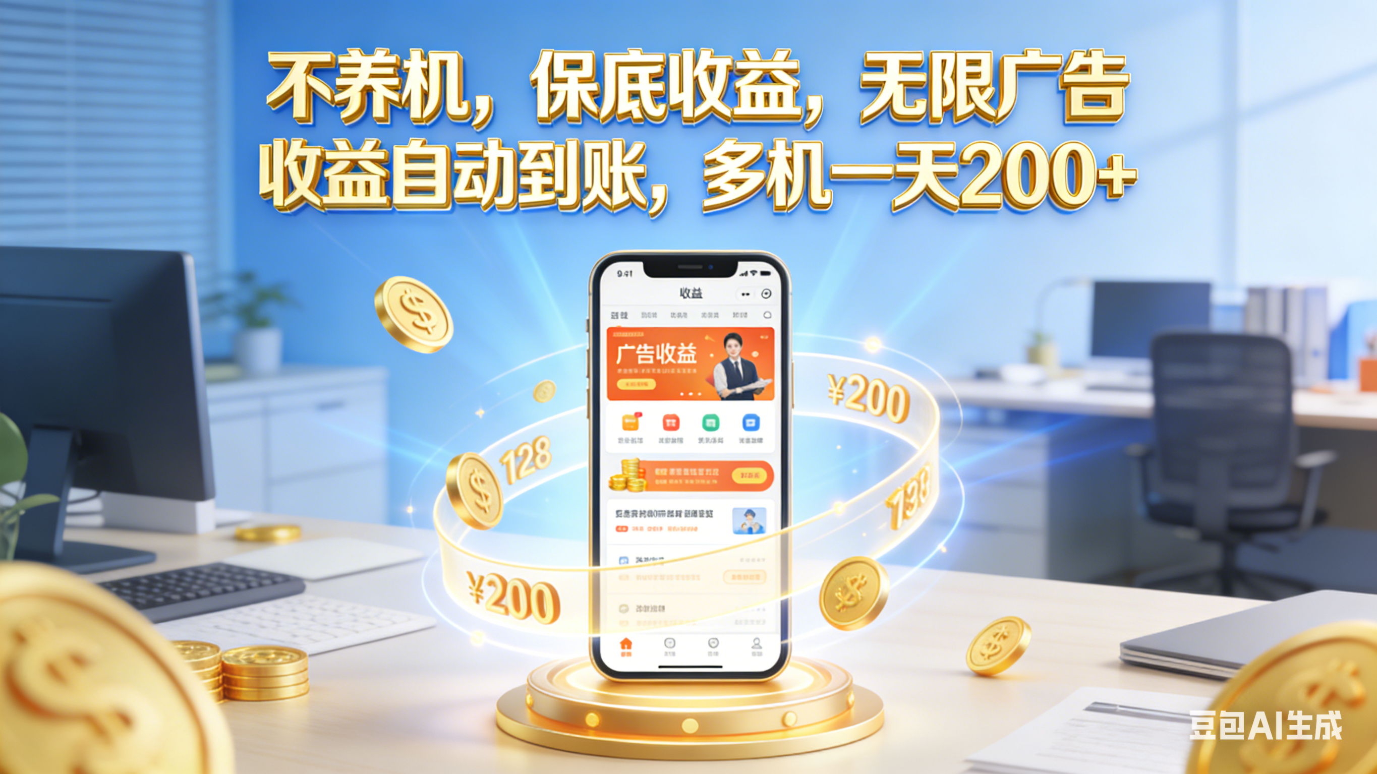 不养机,保底收益,无限广告,收益自动到账,多机一天200+大成网创吧-网创项目资源站-副业项目-创业项目-搞钱项目大成网创吧