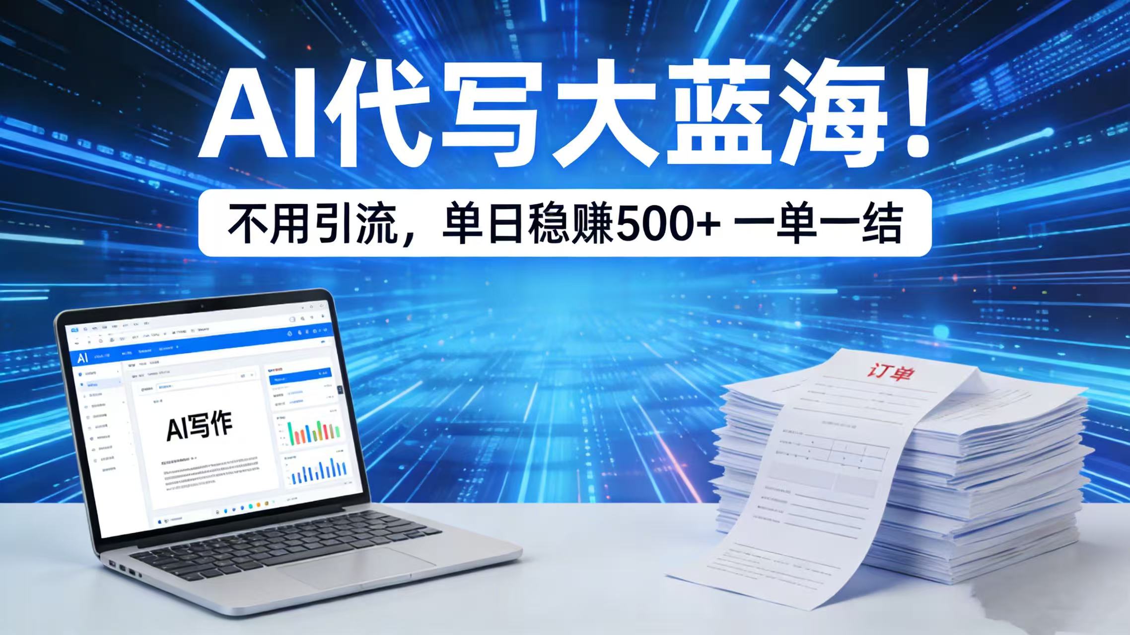 AI 代写大蓝海!不用引流,单日稳赚 500 + 一单一结大成网创吧-网创项目资源站-副业项目-创业项目-搞钱项目大成网创吧